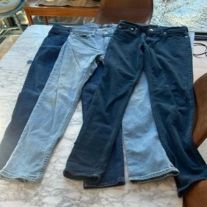 Three pairs of men’s denim